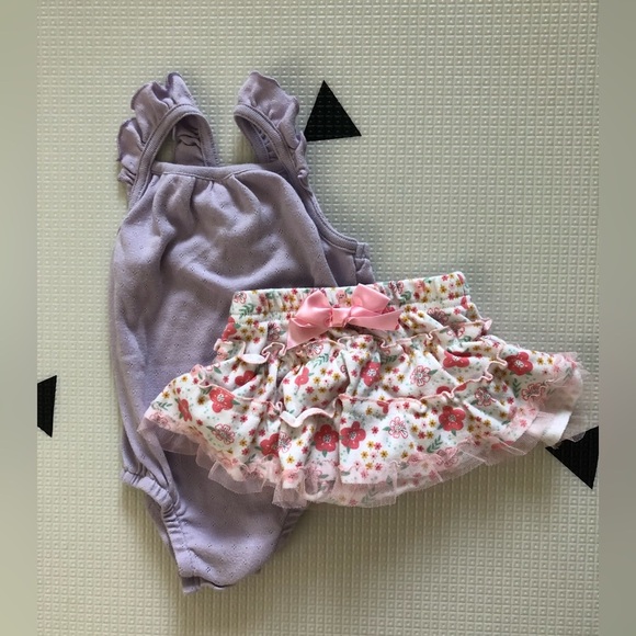 Garanimals|Baby girl cute spring outfit,Floral skirt & sleeveless bodysuit••• - Picture 2 of 6